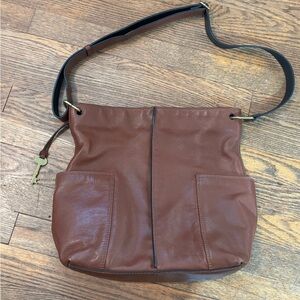 Fossil Tan Leather Shoulder Bag